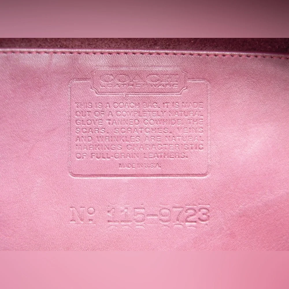 Vintage Coach Large Swinger Bag (Wine) - Picture 8 of 11